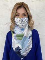 Silks by Fridaze Premium Face Masks Scarf - Blue Dots