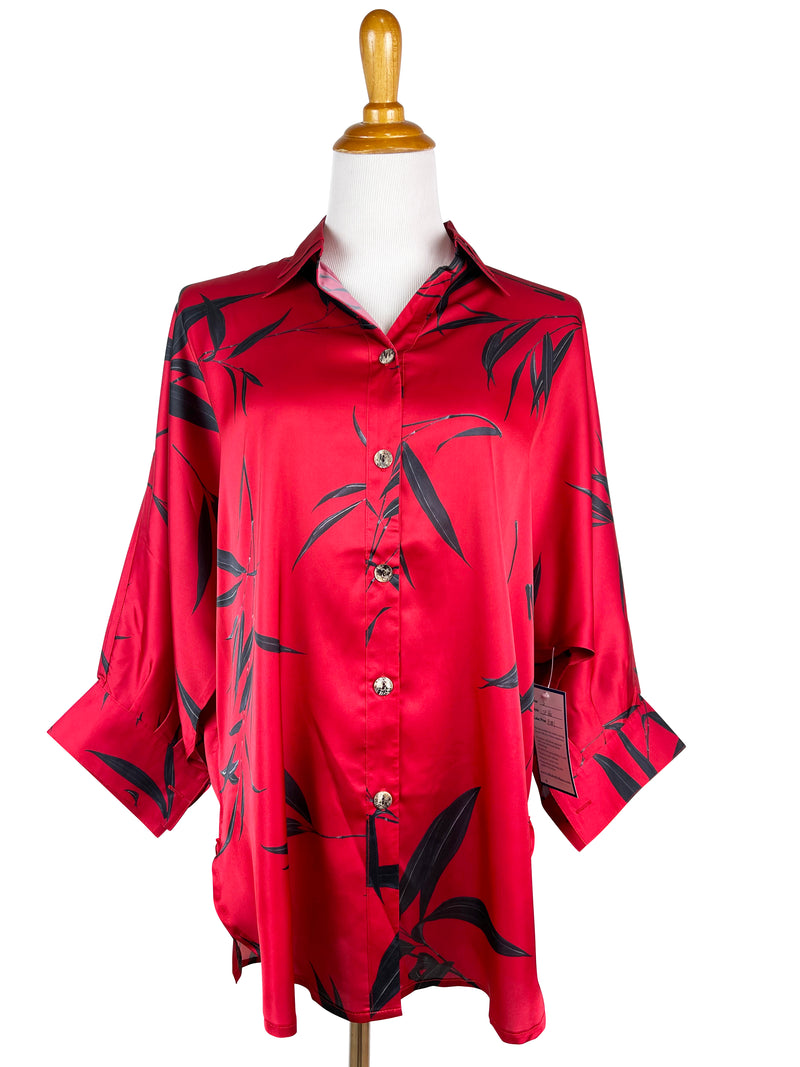 SF160 - Silk By Fridaze - Boyfriend Shirt with Flip Collar