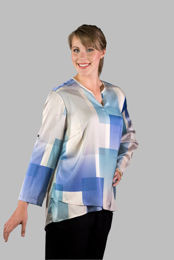 SF176 - Silk By Fridaze - V-Necked Layered Pullover