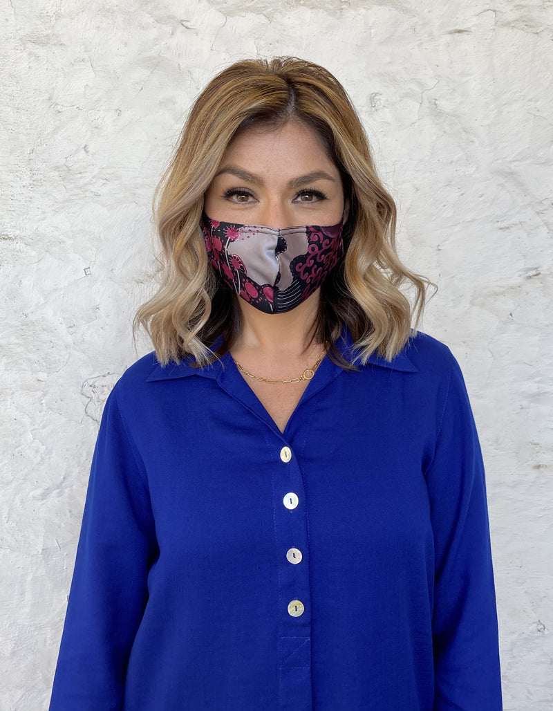 Silks by Fridaze Premium Face Masks Inc. One PM 2.5 Filter - Purple Dots