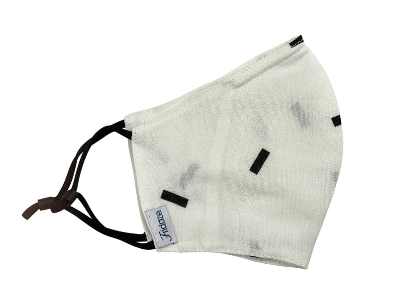 Adults - Fridaze 100% Linen Face Mask (No Filter Included) - White Rectangles
