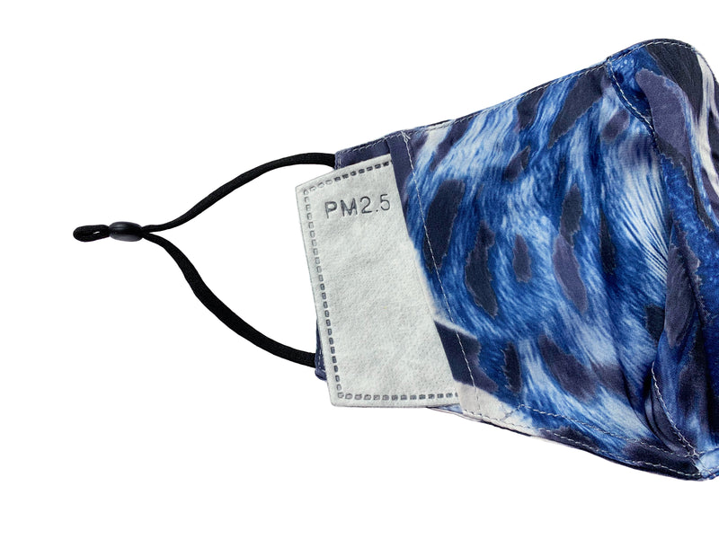 Silks by Fridaze Premium Face Masks Inc. One PM 2.5 Filter - Blue Animal