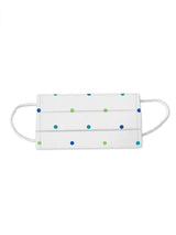 Fridaze 100% Linen Medical Mask Cover - Blu/Grn Dots