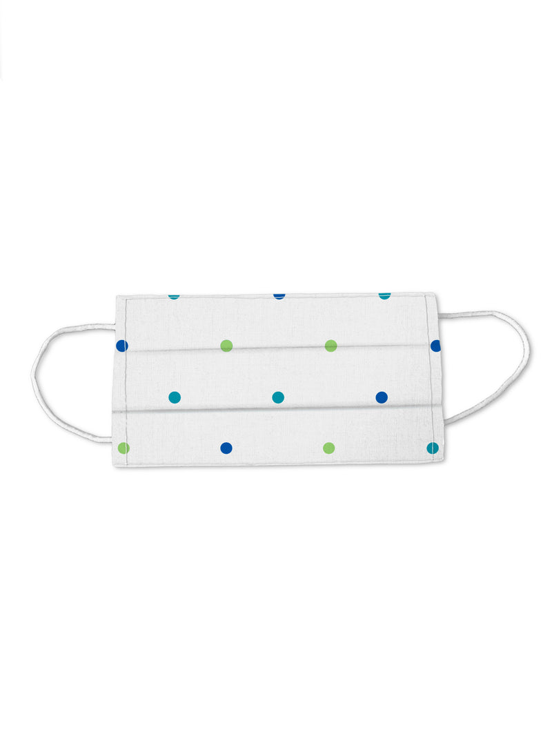 Fridaze 100% Linen Medical Mask Cover - Blu/Grn Dots