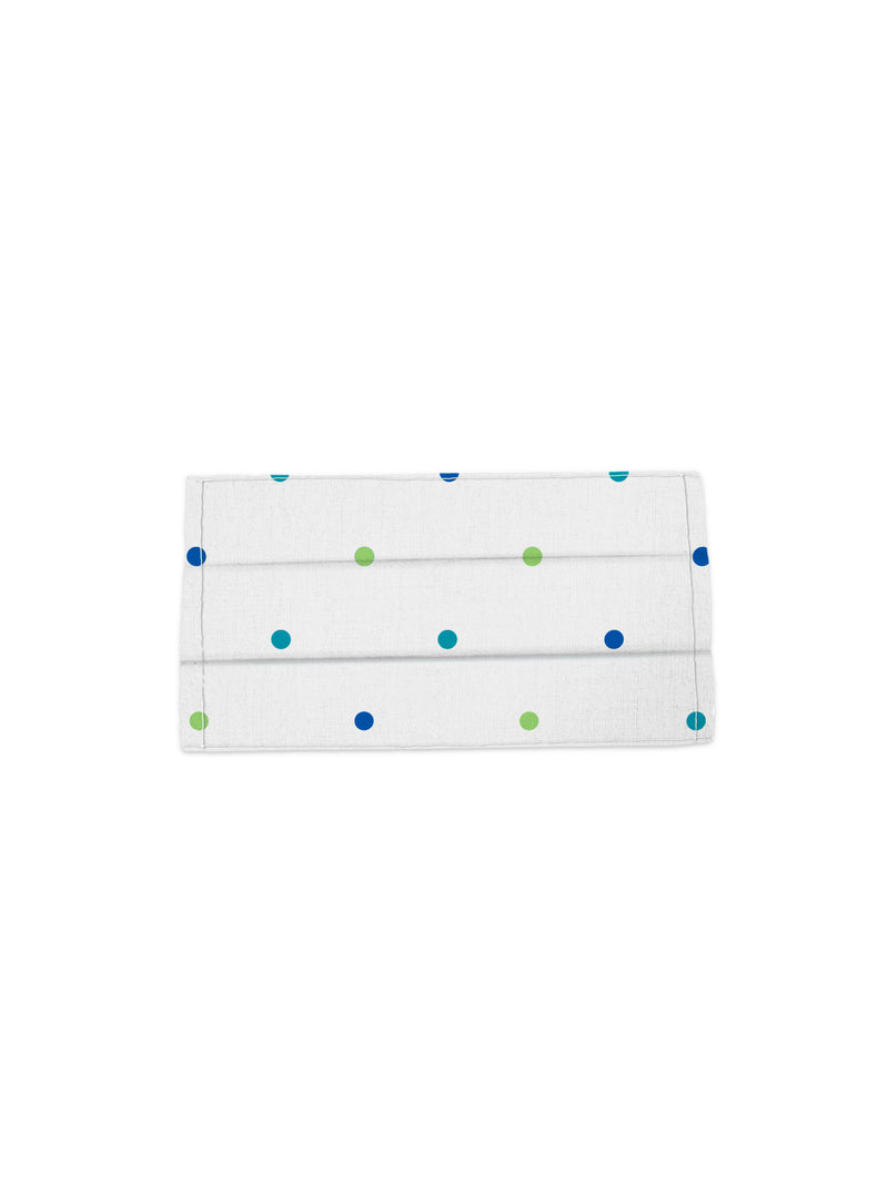 Fridaze 100% Linen Medical Mask Cover - Blu/Grn Dots