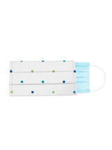 Fridaze 100% Linen Medical Mask Cover - Blu/Grn Dots
