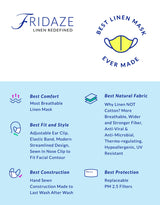 Adults - Fridaze 100% Linen All Day Work Masks incl. one PM 2.5 Filter - Multi Color Triangles