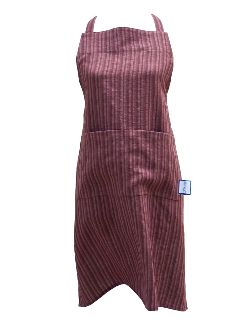 Premium 100% Wrinkle Resistant Linen Aprons from Fridaze - Chocolate Stripes