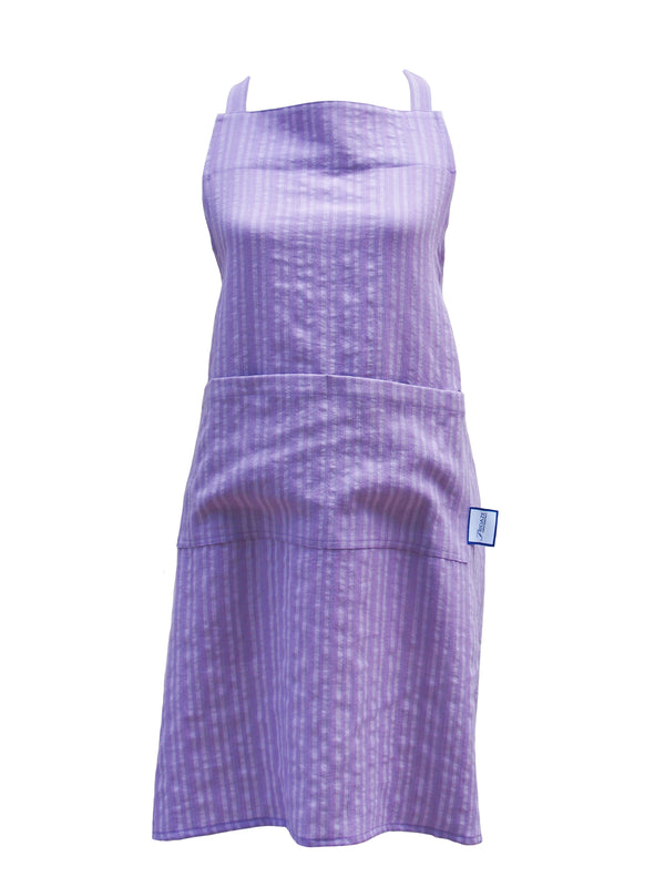 Premium 100% Wrinkle Resistant Linen Aprons from Fridaze - Foggy Lavender Stripes
